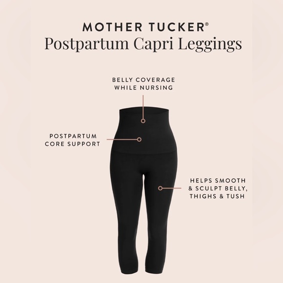 NWOT BELLY BANDIT Mother Tucker Capri Leggings Medium Black - Picture 3 of 3